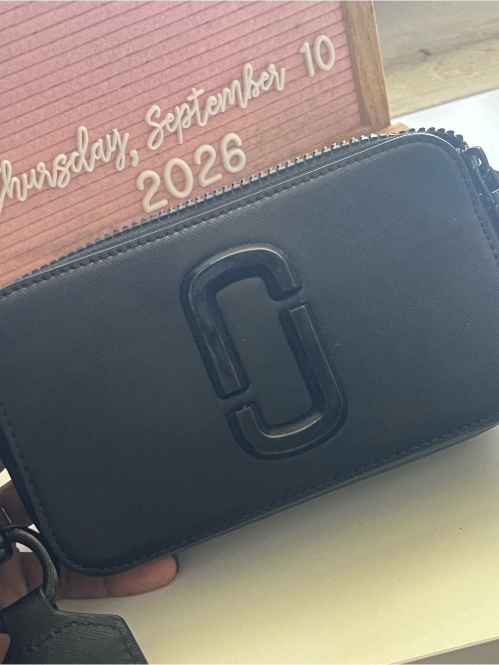 SOLD Marc Jacobs Black Leather Crossbody Snapshot Bag - Picture 3 of 5